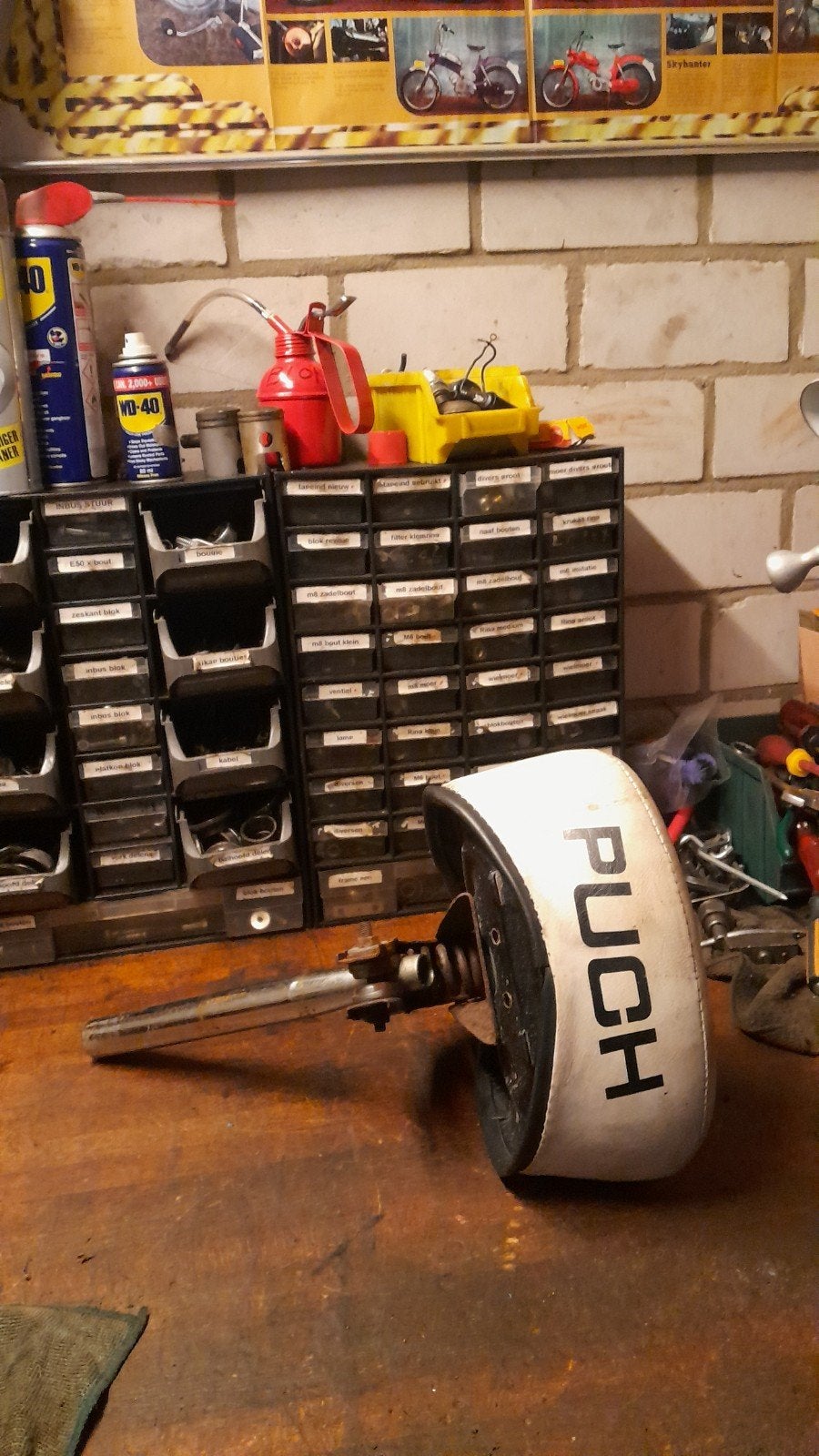 Puch Maxi Starlet origineel wit zadel, Ophalen, Gebruikt, Zadel