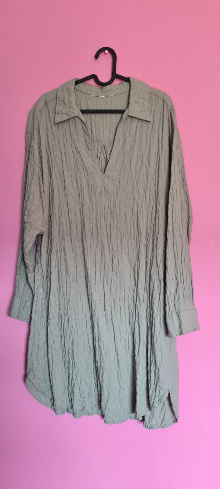 Katoenen geribde jurk met kraag - Maat XL, Kleding | Dames, Mey, Ophalen of Verzenden, Gedragen, Maat 46/48 (XL) of groter