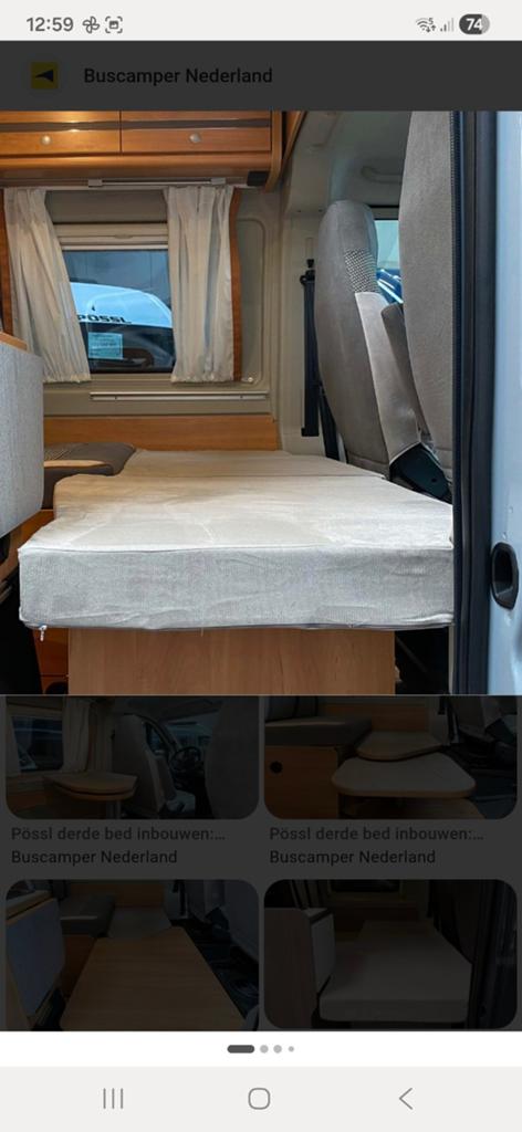 3e bed Pössl 2 Win Plus buscamper - plank & matras, Caravans en Kamperen, Camper-accessoires, Ophalen, Zo goed als nieuw