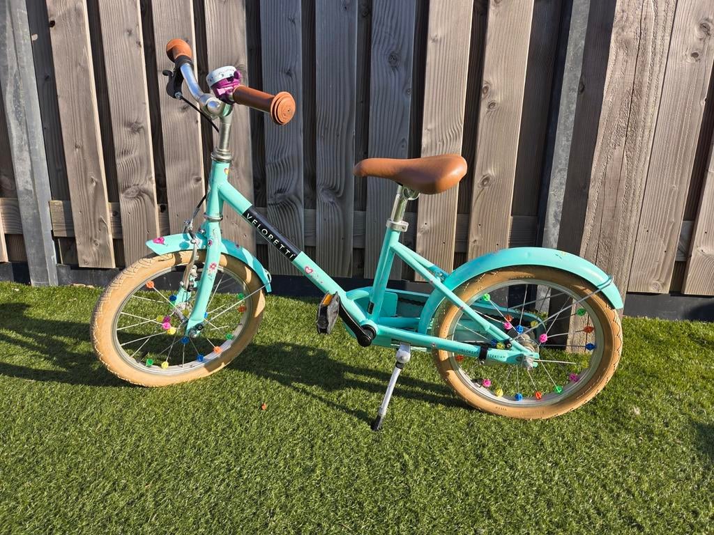 Veloretti kinderfietsje, mintgroen, Ophalen, Gebruikt, Minder dan 16 inch