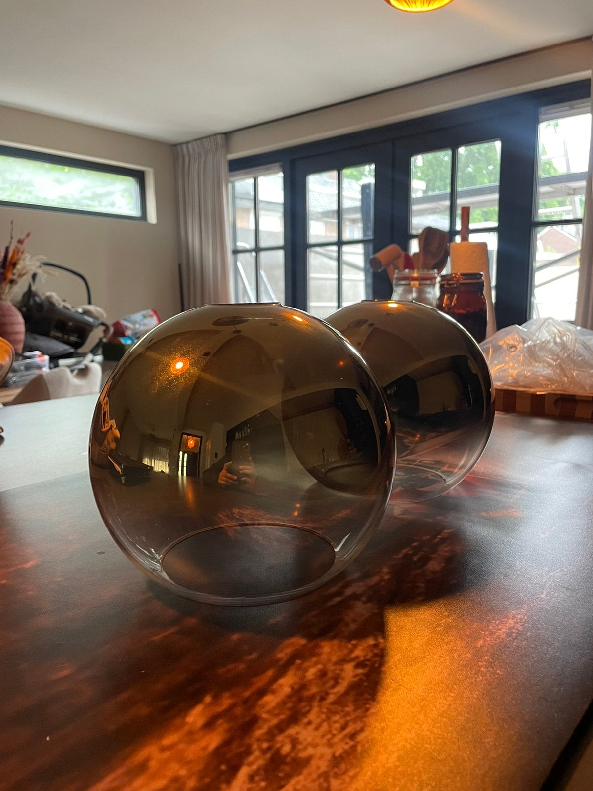 Lampenkappen glas 2 stuks, Ophalen, Zo goed als nieuw, Glas