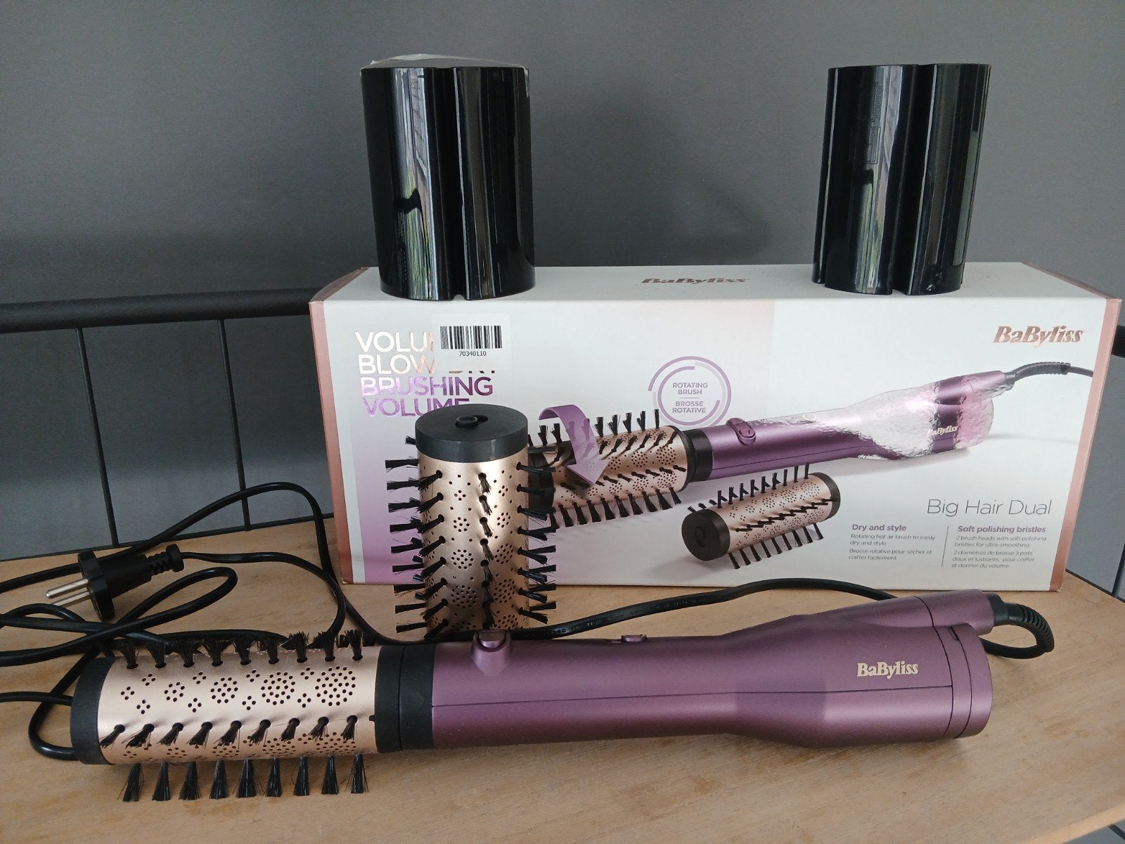 BaByliss Big Hair Dual roterende föhnborstel, Ophalen of Verzenden, Zo goed als nieuw, Haarverzorging