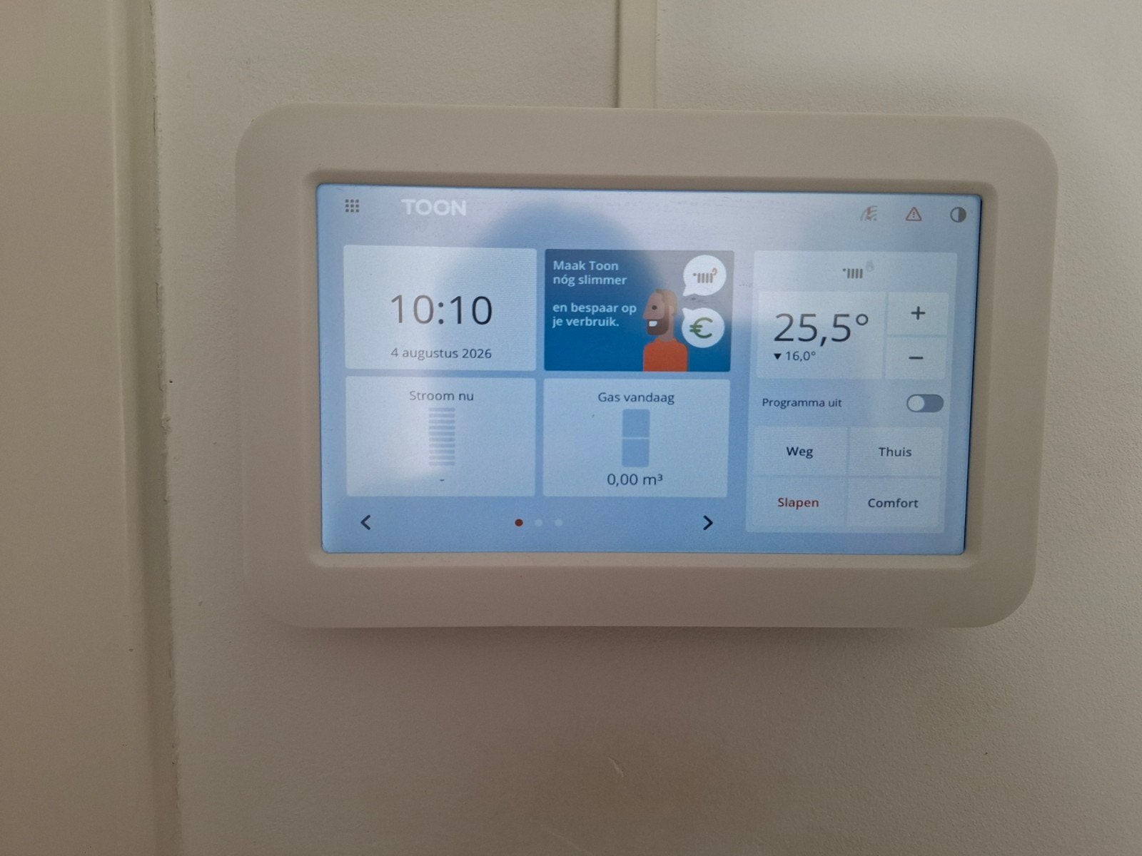 Eneco Toon thermostaat met P1-meter, Ophalen of Verzenden, Slimme thermostaat, Gebruikt