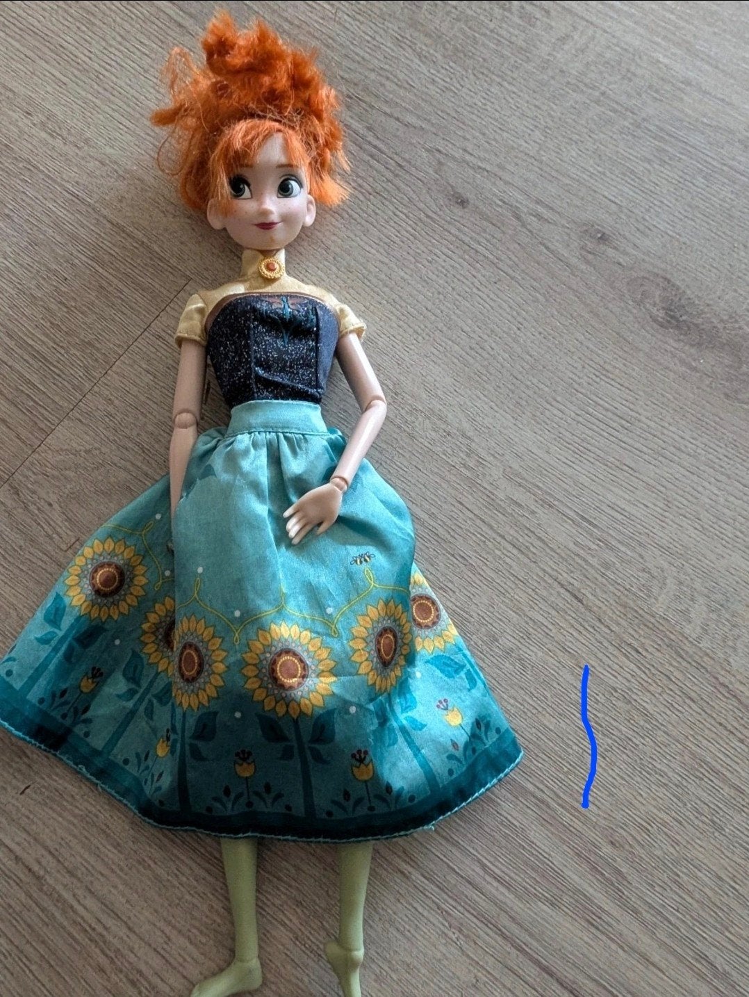 Anna pop van Frozen met zonnebloemjurk, Ophalen of Verzenden