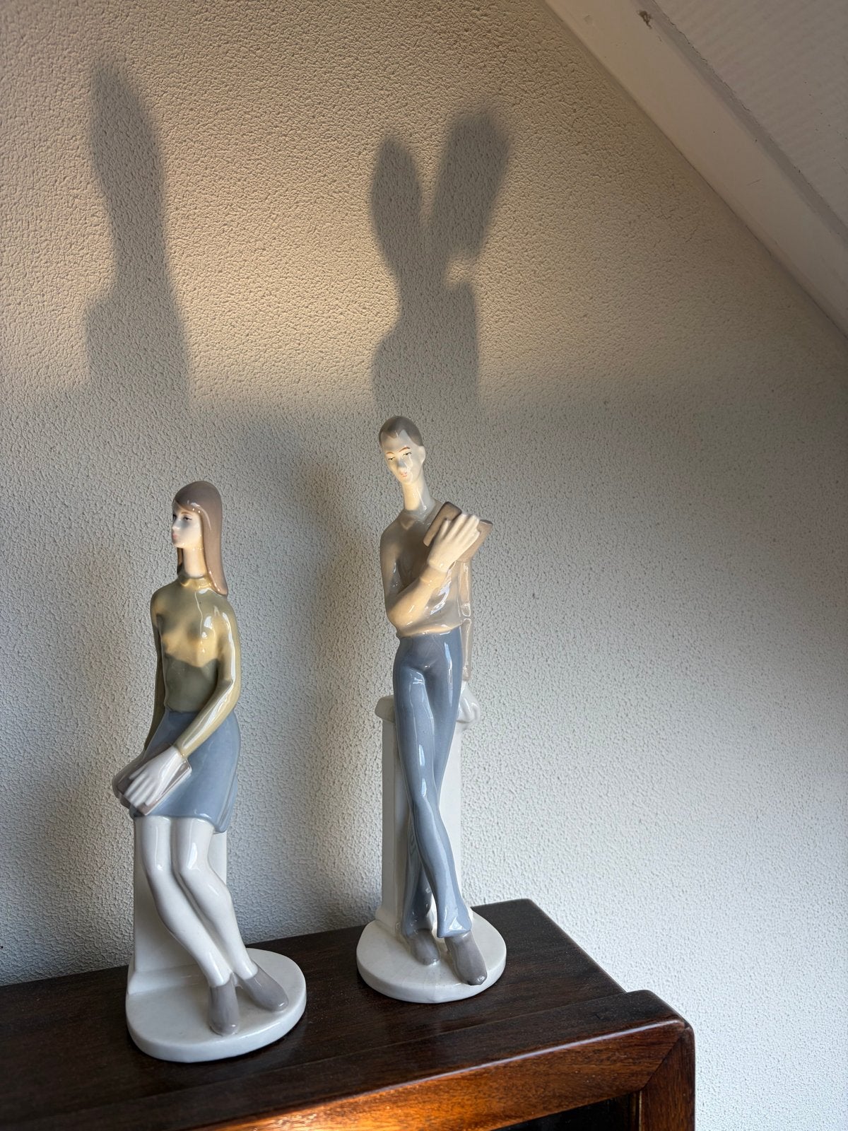 Vintage Porseleinen Beeldjes - Man en Vrouw (GDR), Ophalen of Verzenden