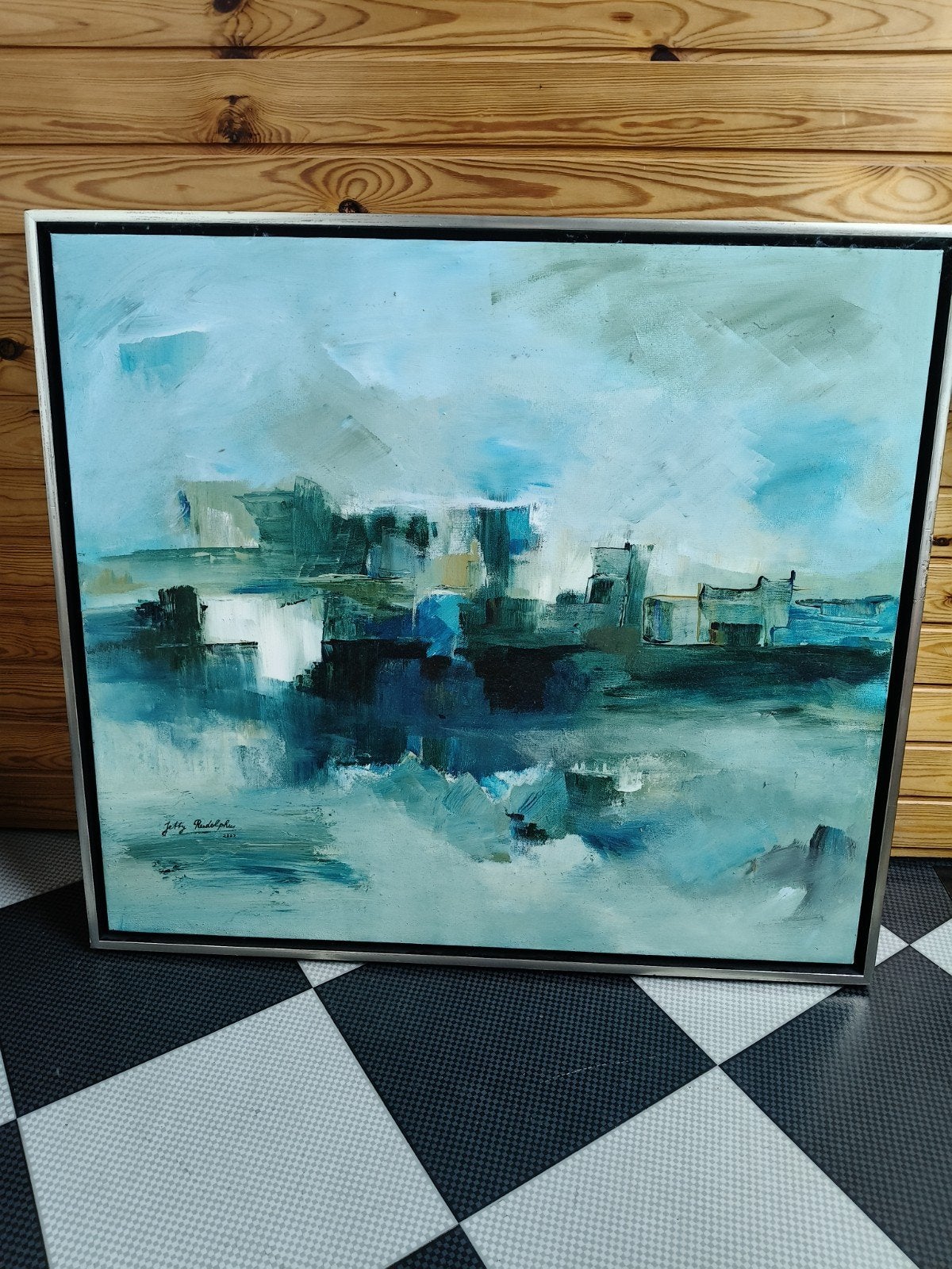 Abstract schilderij Jetty Rudolphus 2002, Ophalen