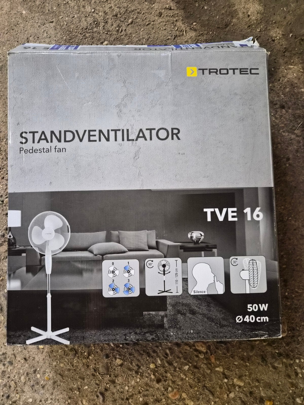 Trotec TVE 16 Statiefventilator - Zo goed als nieuw, Witgoed en Apparatuur, Ventilatoren, Ophalen of Verzenden, Zo goed als nieuw