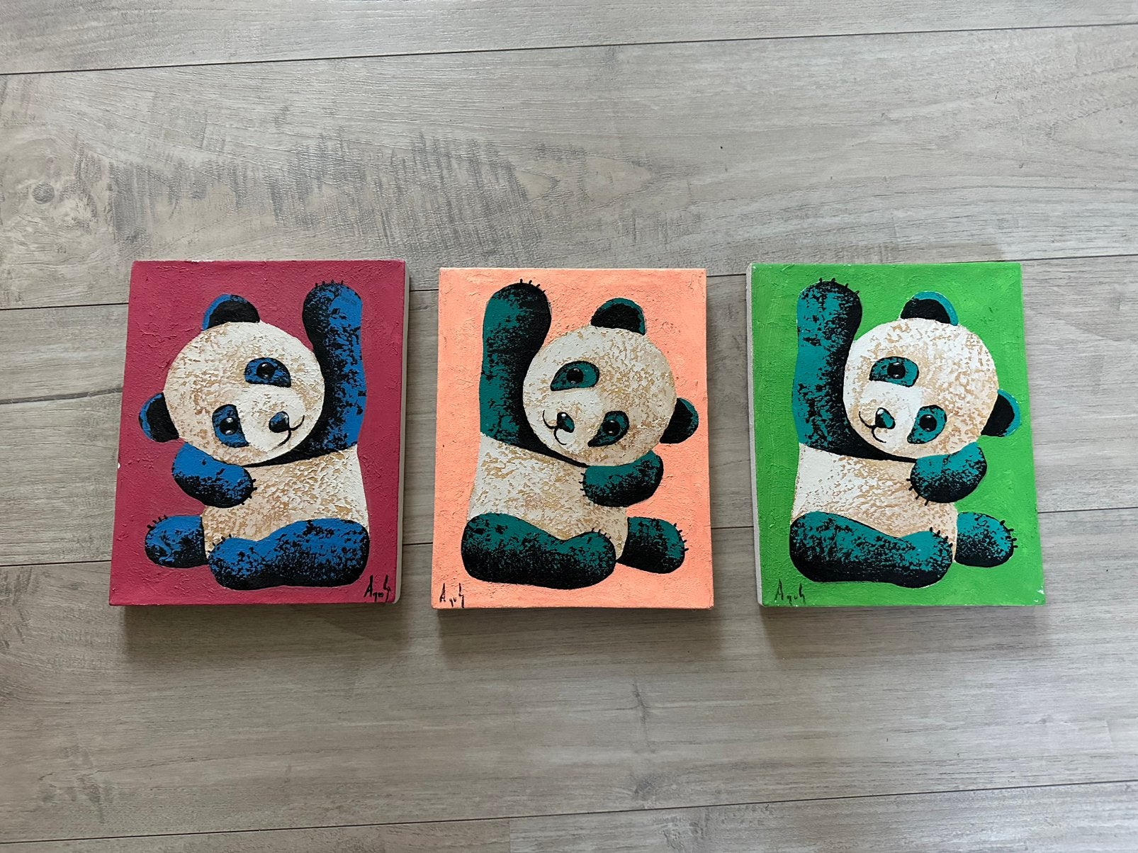 Panda schilderijtjes kinderkamer schilderij bali, Ophalen of Verzenden, Zo goed als nieuw, Wanddecoratie