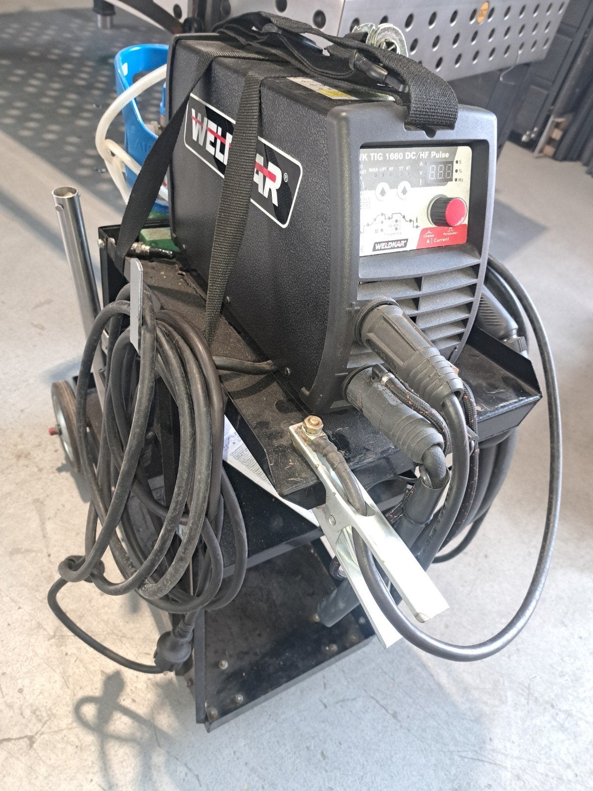 Weldkar WK TIG 1660 DC/HF Pulse lasapparaat met kar, Ophalen of Verzenden, Gebruikt, Minder dan 150 ampère, Tig