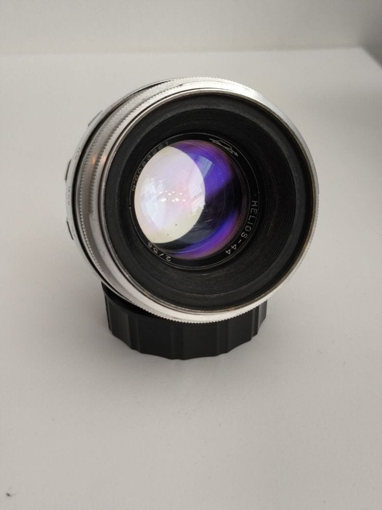 Mooie zilveren Helios 44 2/58 met 13 bladen KMZ, M42, M39, Ophalen, 58 mm, M42, Gebruikt