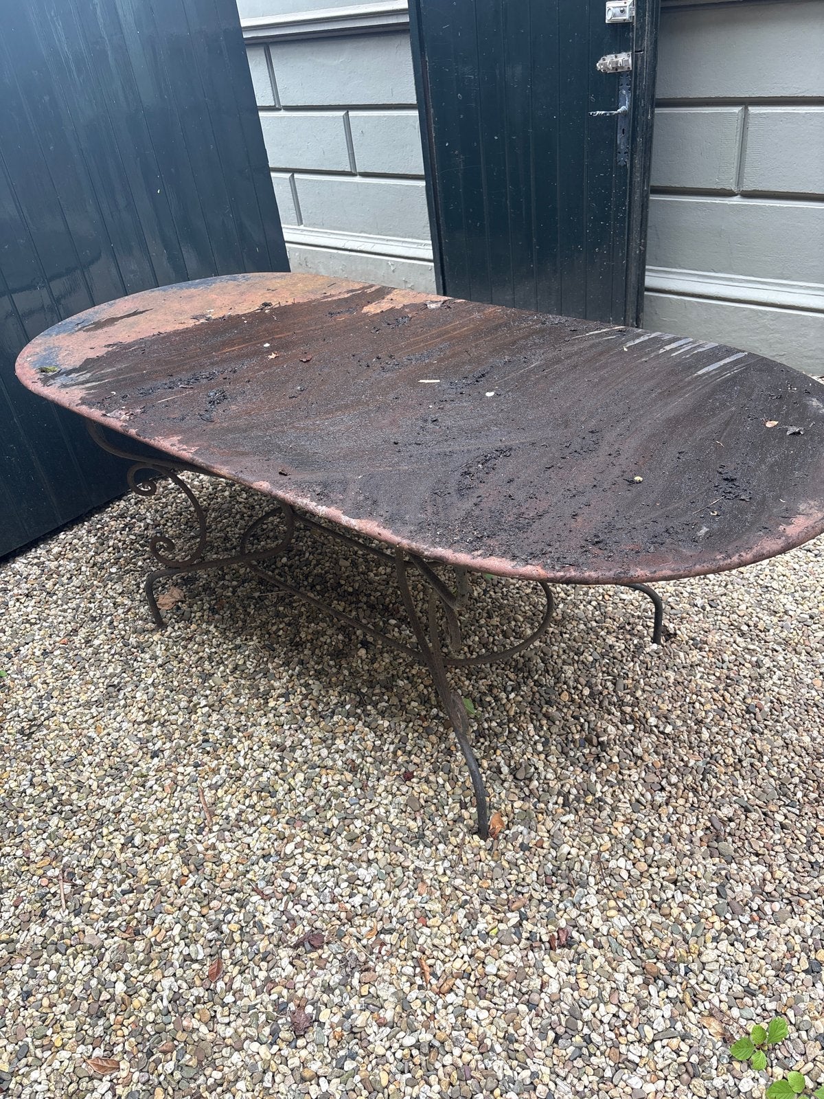Ovale tuintafel van metaal - Opknapper, Antiek en Kunst, Ophalen