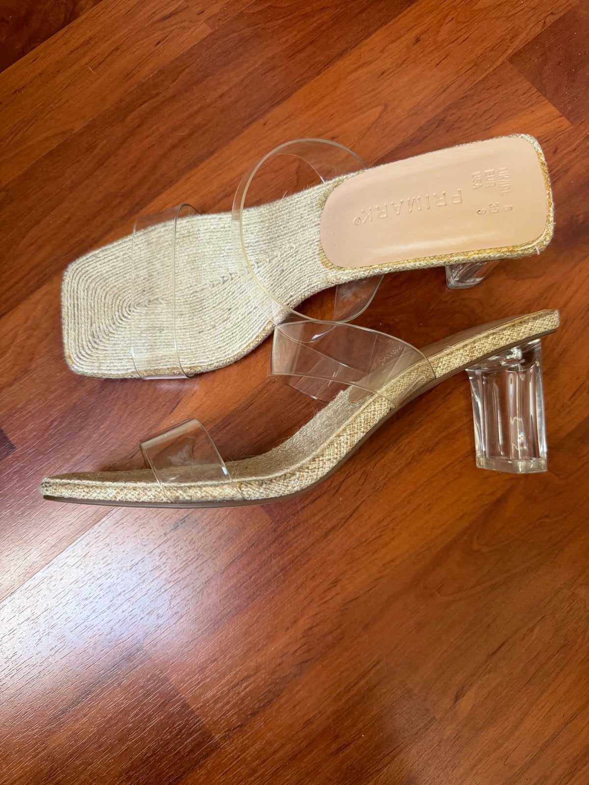Primark transparante sandalen met blokhak, maat 39, Ophalen of Verzenden, Gedragen, Overige kleuren, Sandalen of Muiltjes