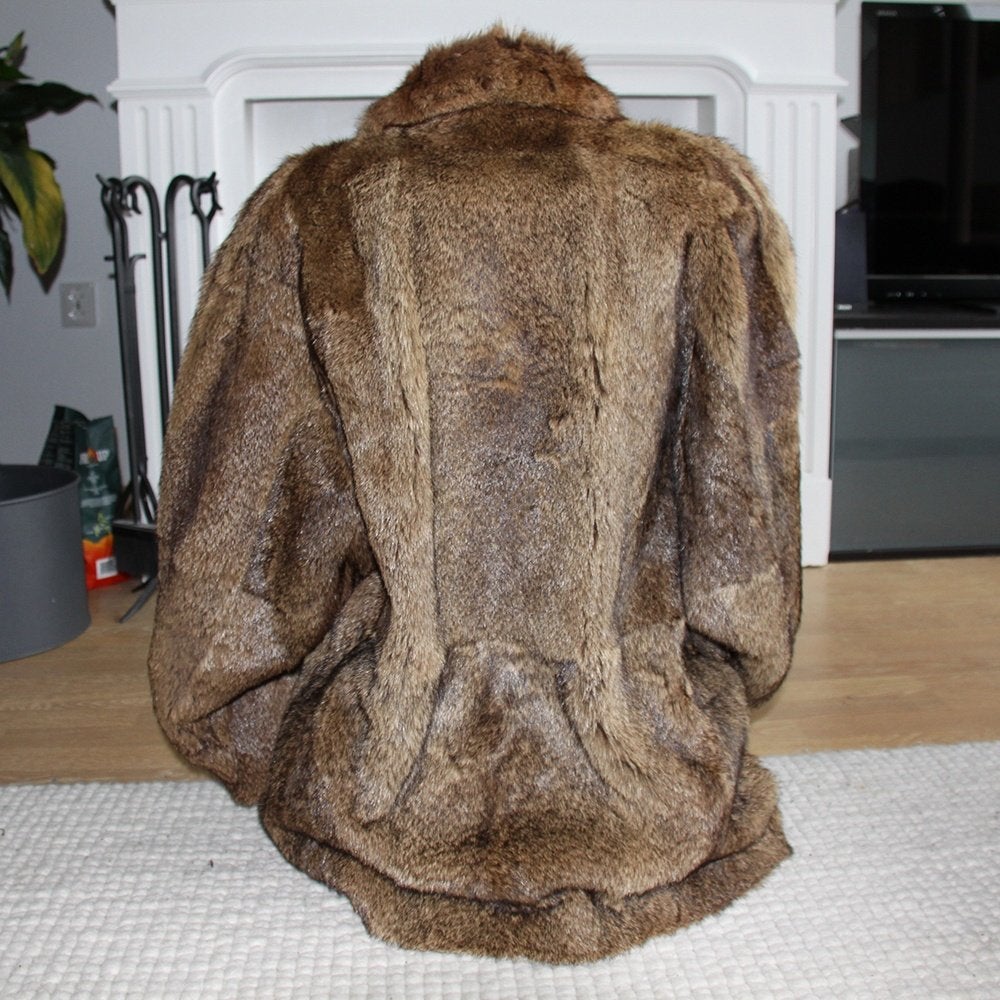 Chique Warme Vintage Bont Jas (L) € 100,-, Bruin, Maat 42/44 (L), Ophalen of Verzenden, Vintage