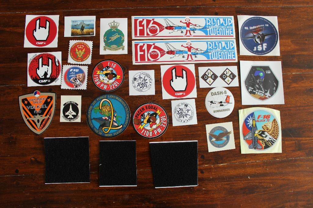 partij  luchtvaart stickers en  3 x klitteband, Verzenden, Zo goed als nieuw, Overige typen