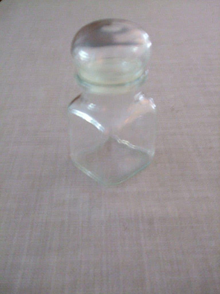 Dopfles met dop glas vierkant, Ophalen of Verzenden, Zo goed als nieuw, Glas