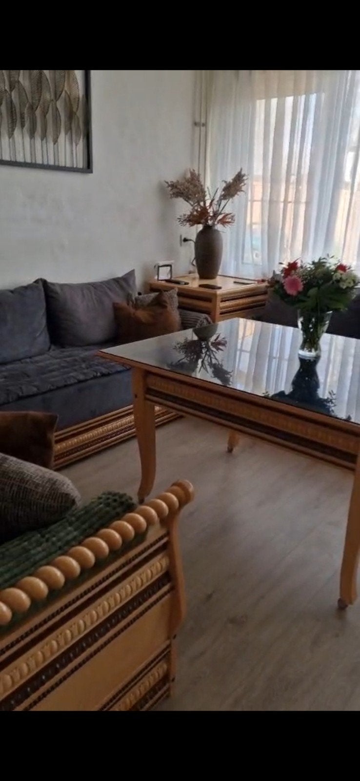 Marokkaanse banken/sedari met grote tafel, Huis en Inrichting, Marokkaans, 300 cm of meer, 75 tot 100 cm, Ophalen of Verzenden