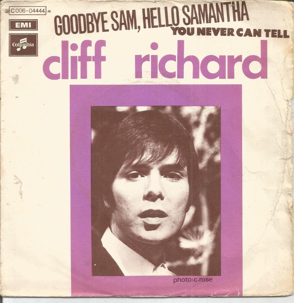 VERKOCHT Cliff Richard – Goodbye Sam, Hello Samantha (BELG, Gebruikt, Fotohoes, 7 inch, Ophalen of Verzenden