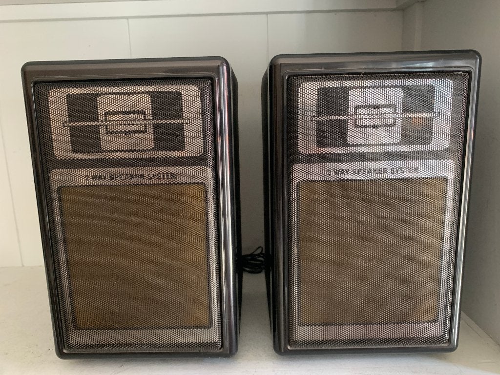 Vintage jaren '80 speakers - 4 Ohm, metalen roosters 2-weg, Ophalen of Verzenden, Minder dan 60 watt, Overige merken