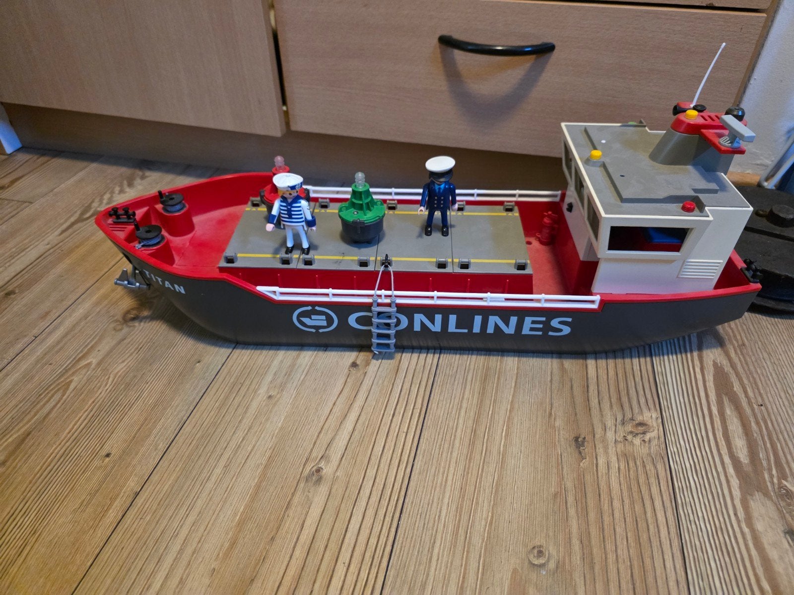 Playmobil containerschip met werkende boeien lichtjes, Ophalen of Verzenden, Gebruikt, Jongen of Meisje