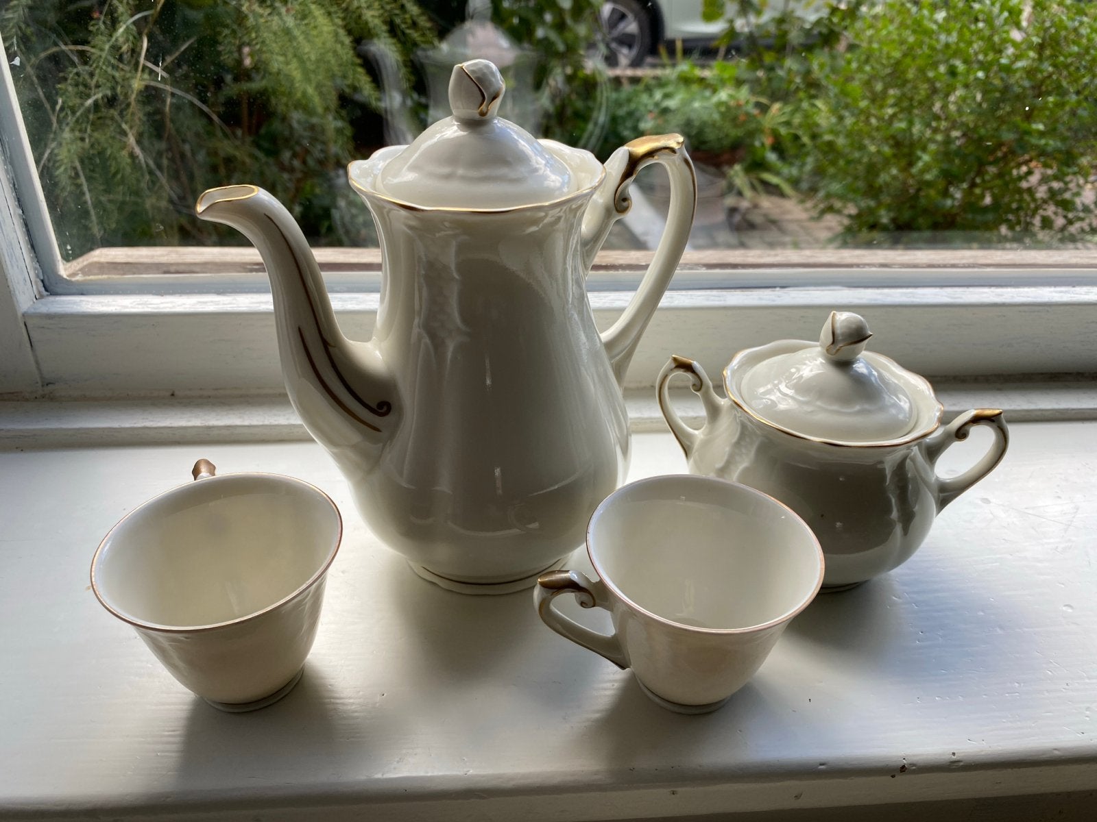 Mosa Theepot, Suikerpot en 2 Kopjes - Vintage Servies, Ophalen of Verzenden