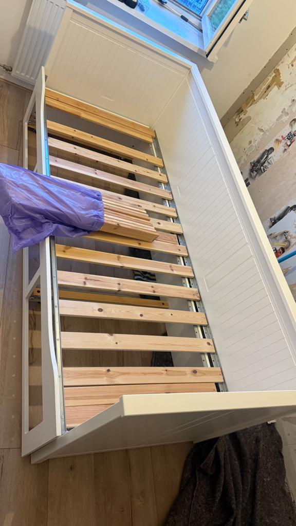 Ikea hemnes bed, Ophalen of Verzenden, 180 cm of meer, 85 tot 100 cm, Matras