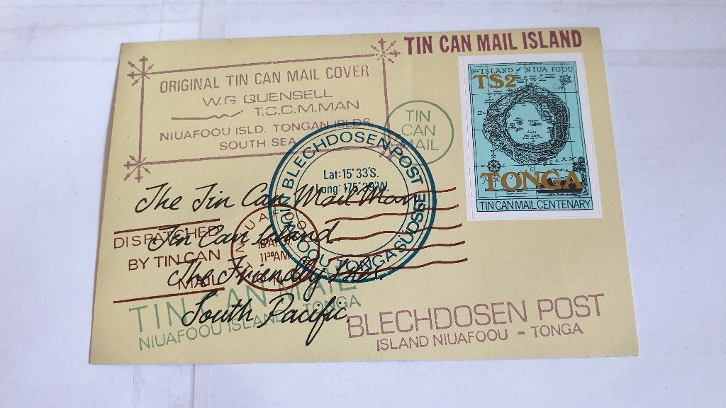 1445 tonga tin can mail island niuafoou, Verzenden