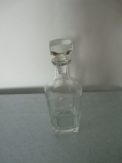 mooie vierkant karaf of whisky karaf met stolp, Ophalen of Verzenden