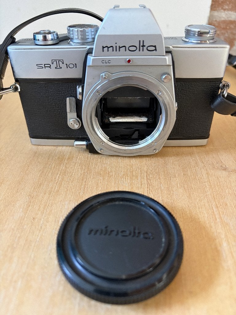 Minolta SRT101 body, Ophalen of Verzenden, Gebruikt, Spiegelreflex, Minolta