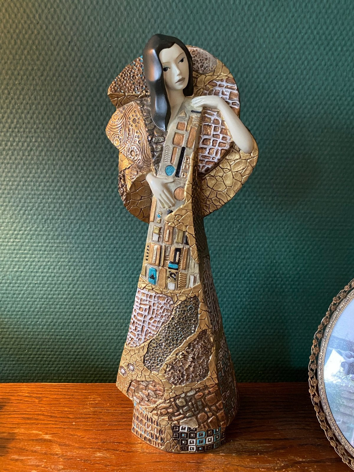 Prachtig beeld in stijl van Gustav Klimt / Art Nouveau, Art nouveau, Ophalen of Verzenden, Beeld, Composieten