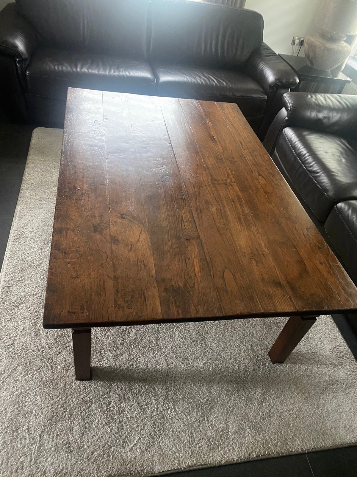 Teakhouten salontafel 155 x 101cm, Ophalen, Rechthoekig, 150 tot 200 cm, 50 tot 100 cm