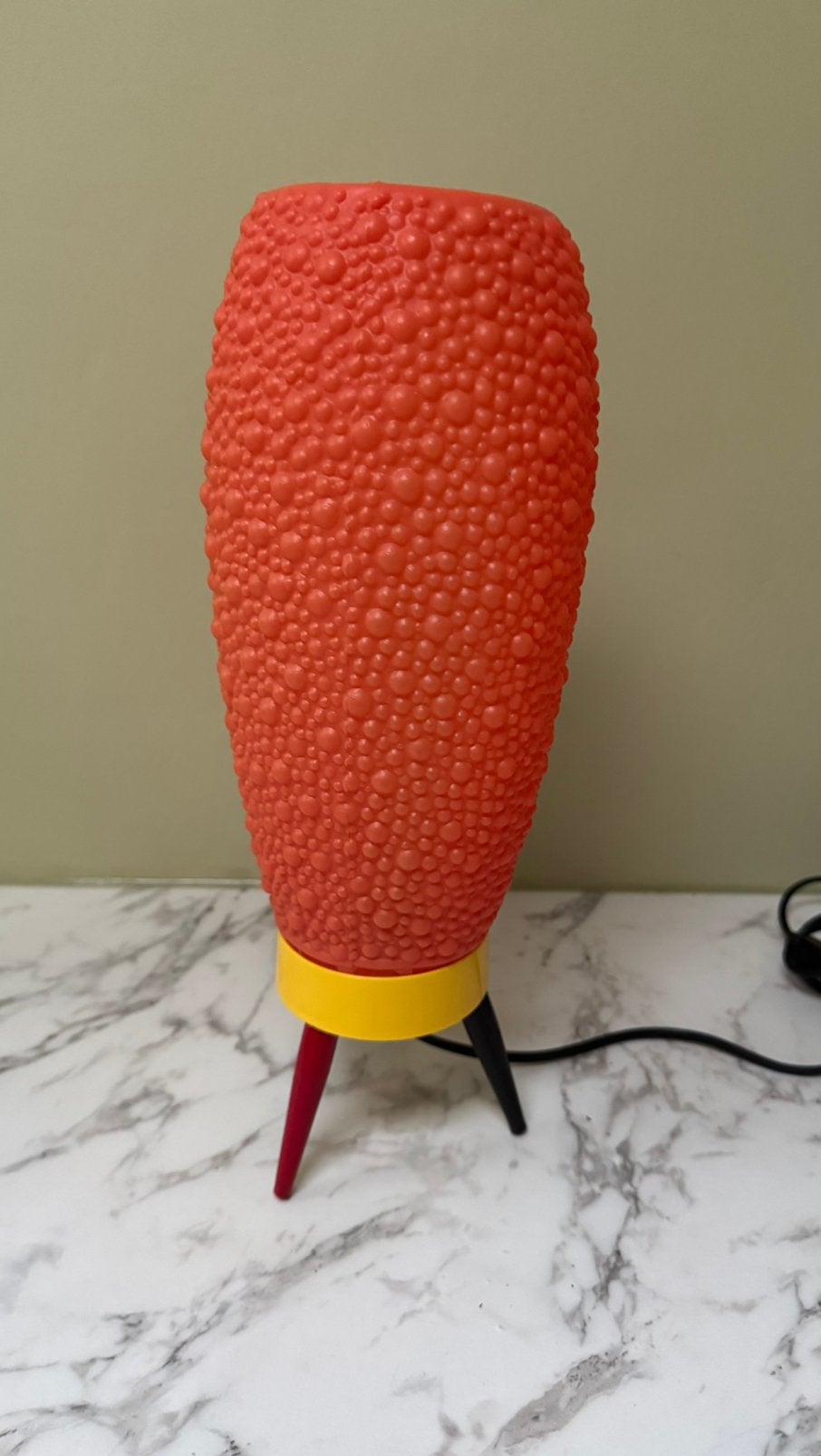Design Jaren 60Space Age Bubble Beehive Tripod Lamp  vintage, Kunststof, Oranje, Ophalen of Verzenden, Zo goed als nieuw