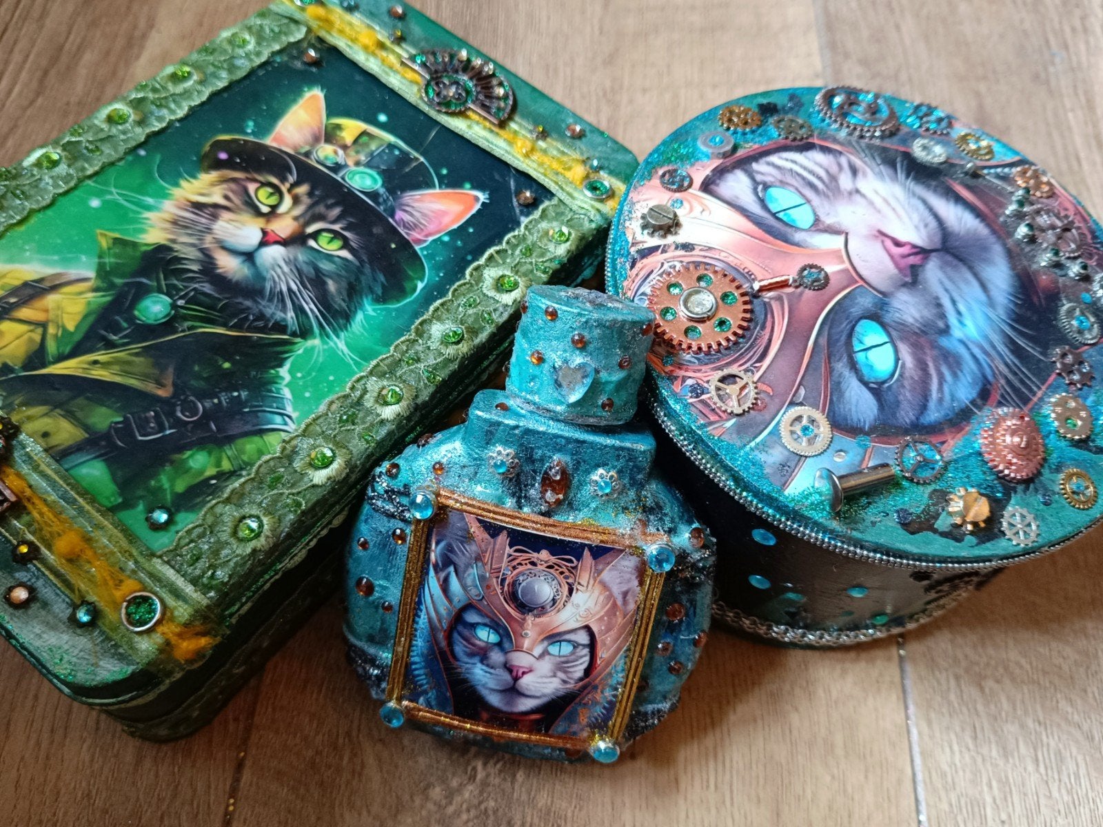 Cat Steampunk Style, Ophalen of Verzenden, Nieuw, Rond, Overige materialen