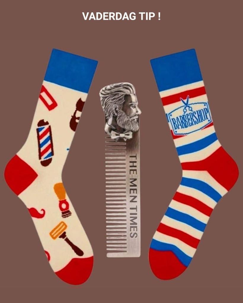 VADERDAG TIP ! BARBIER SOKKEN + BARBER KAM, Ophalen of Verzenden, Nieuw