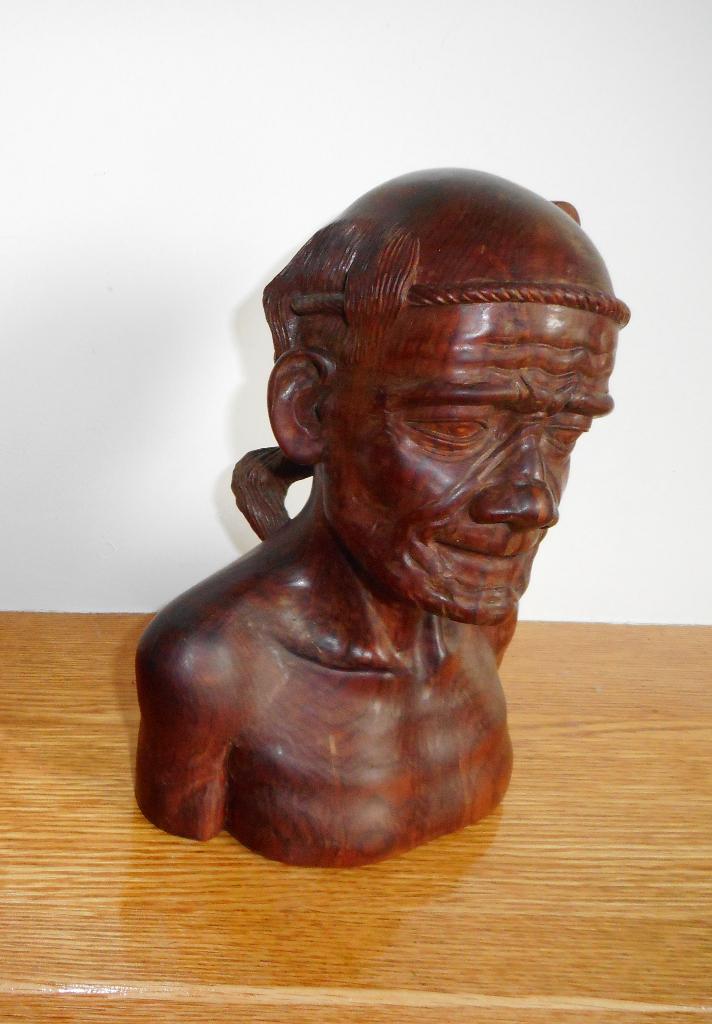 Buste van oude man, Antiek en Kunst, Buste, Ophalen of Verzenden, Handgemaakt, 20 - 50 cm