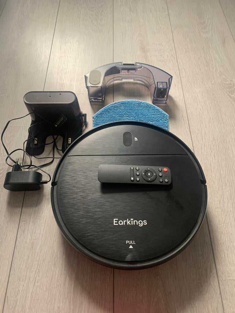 Robotstofzuiger met Dweilfunctie - Earkings, Witgoed en Apparatuur, Stofzuigers, Gebruikt, Robotstofzuiger, Reservoir, Ophalen of Verzenden