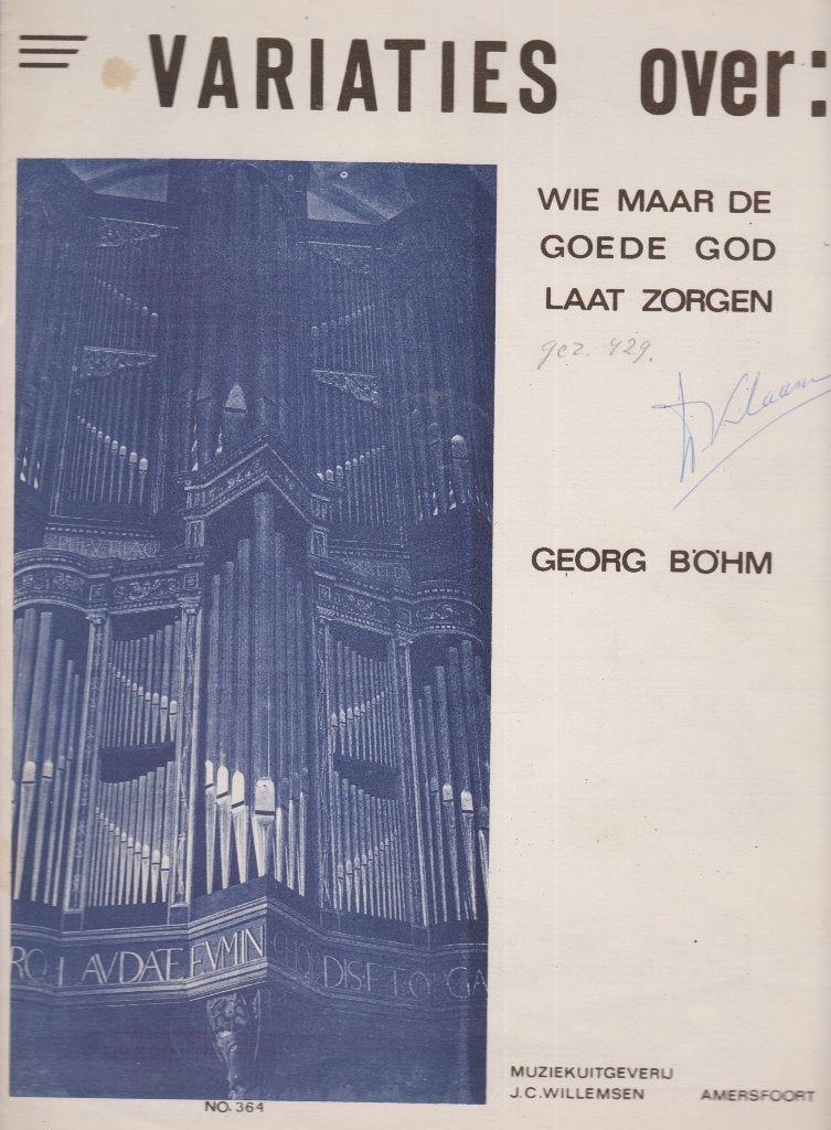 GEORG BOHM - VARIATIES OVER: WIE MAAR DE GOEDE GOD...., Ophalen of Verzenden, Gebruikt, Artiest of Componist, Populair