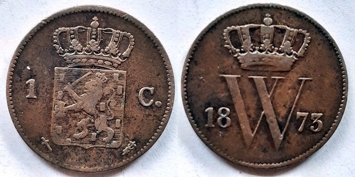 Cent 1873 Willem III, Ophalen of Verzenden, Koning Willem III