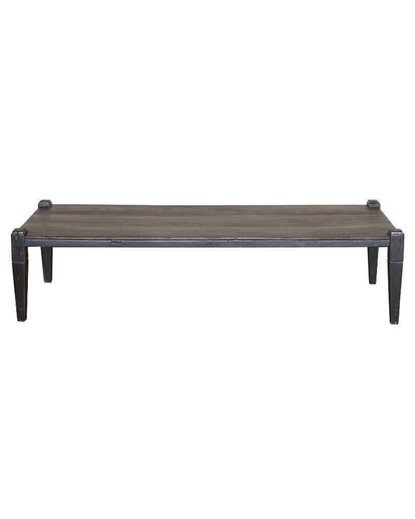 Robuuste antieke salontafel met donkere patina, Ophalen of Verzenden, Gebruikt, Hout