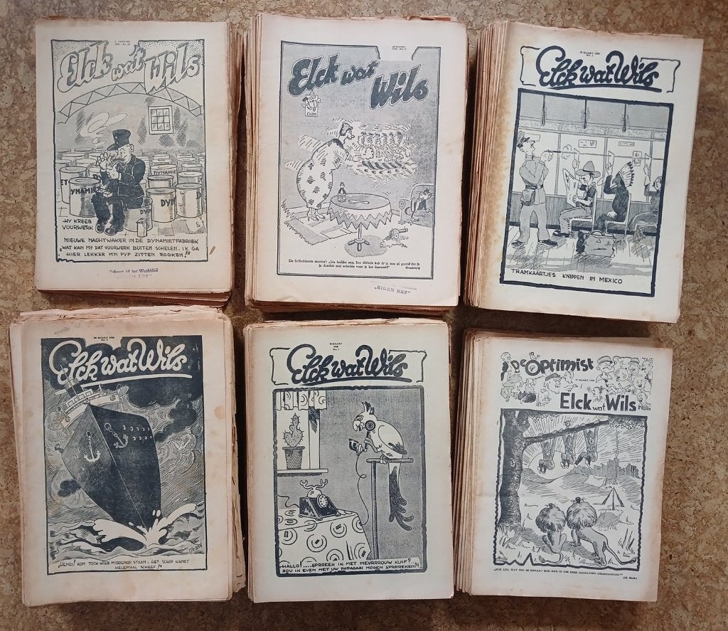 Elck wat Wils cartoons strips schaken dammen '35-'40, Ophalen of Verzenden, Gelezen, Overige typen