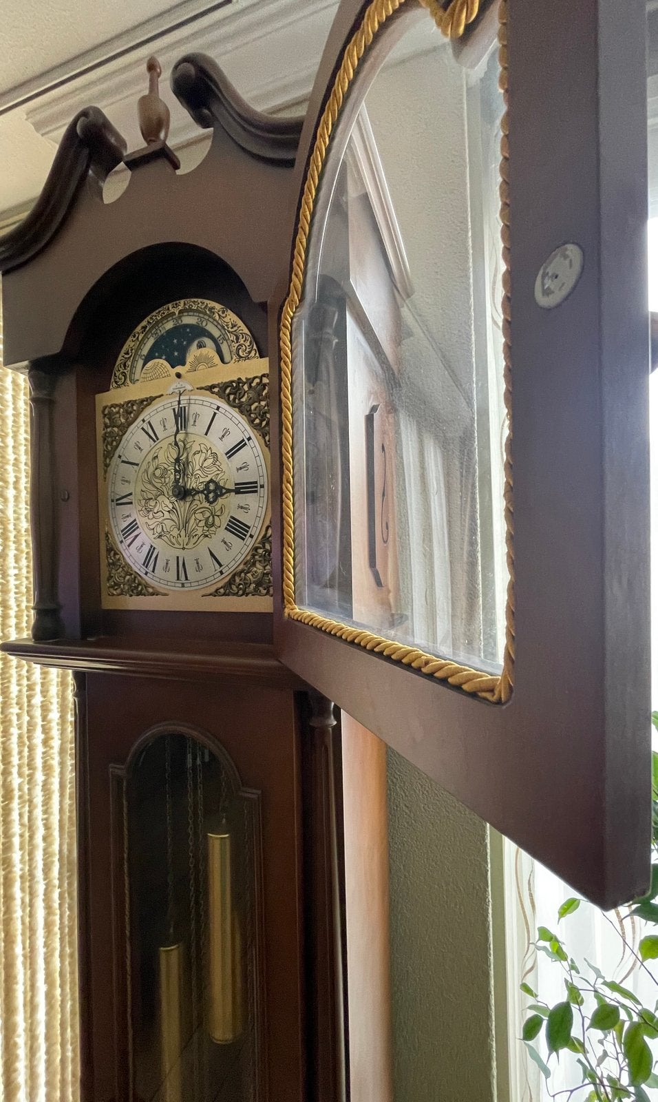 Commodoor staande klok / Grandfather clock met maanfase, Ophalen