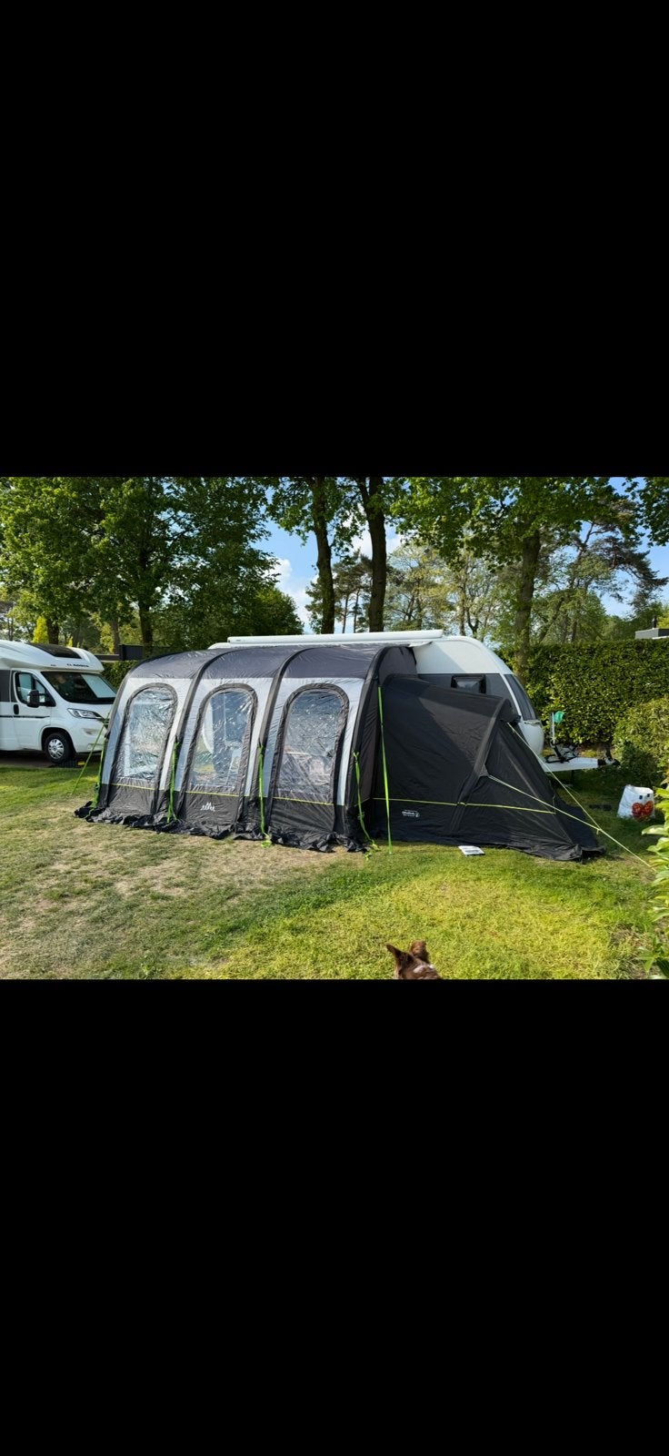 Obelink viera 380 easy air met 2 aanbouwen en tarp, Caravans en Kamperen, Tenten, Ophalen, Zo goed als nieuw