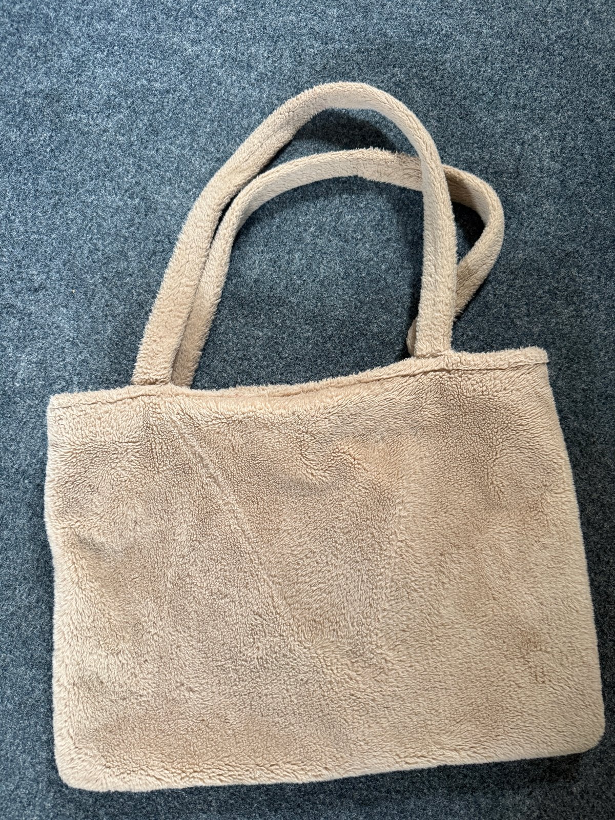 Zachte beige teddy shopper met rits, Ophalen of Verzenden, Gebruikt, Beige, Overige typen