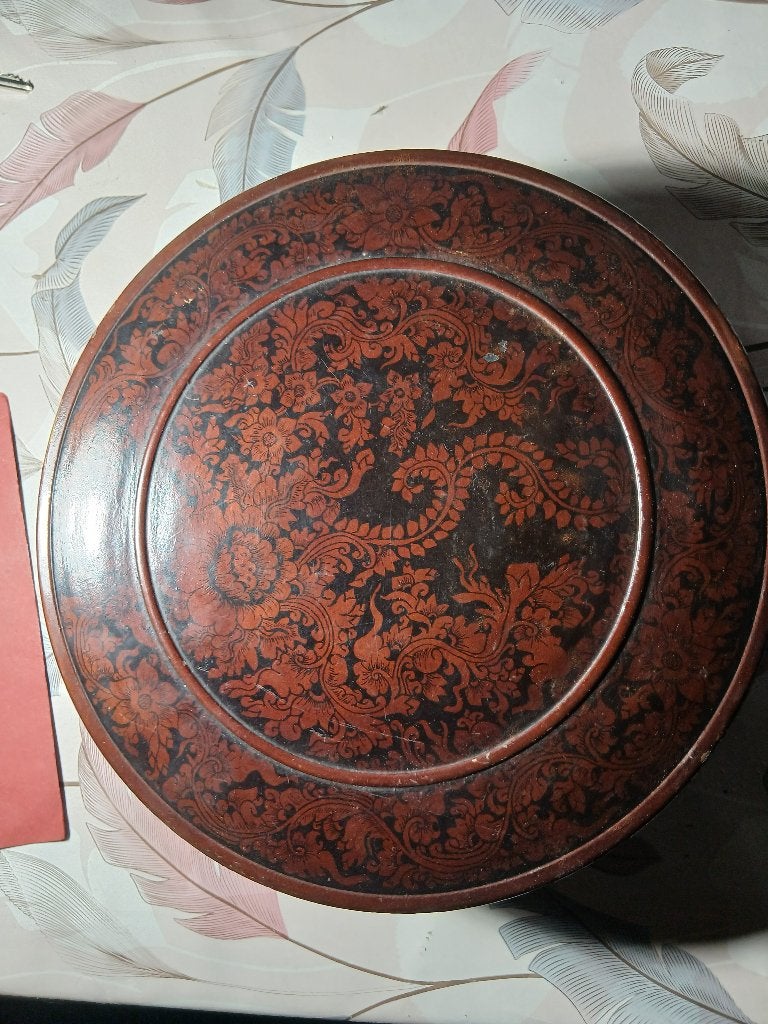 Grote Chinese lakdoos..  Diam.30cm, Antiek en Kunst, Kunst | Niet-Westerse kunst, Verzenden