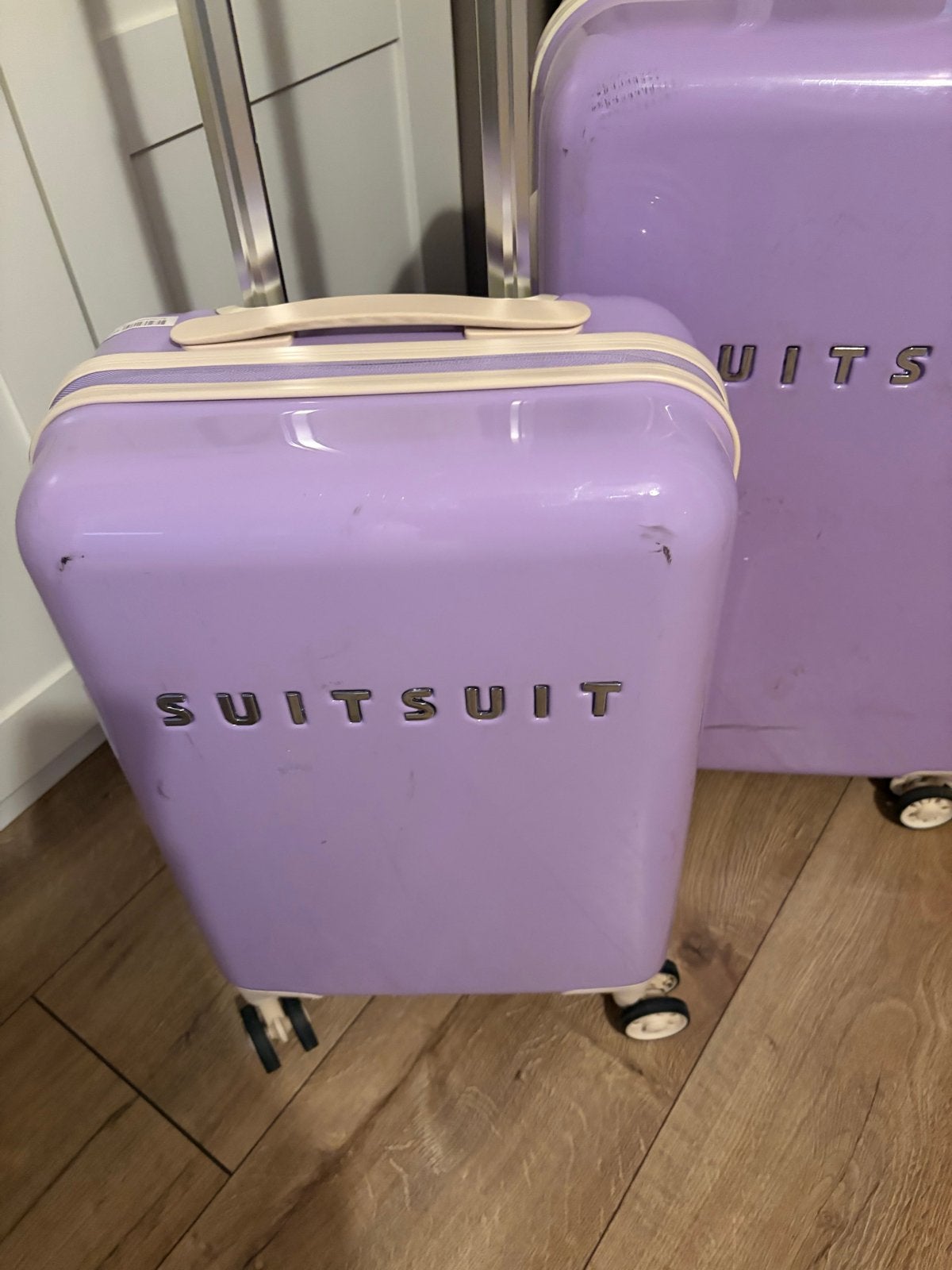 Set van 2 SUITSUIT koffers - Lavendelpaars, 60 tot 70 cm, Gebruikt, Hard kunststof, Ophalen of Verzenden