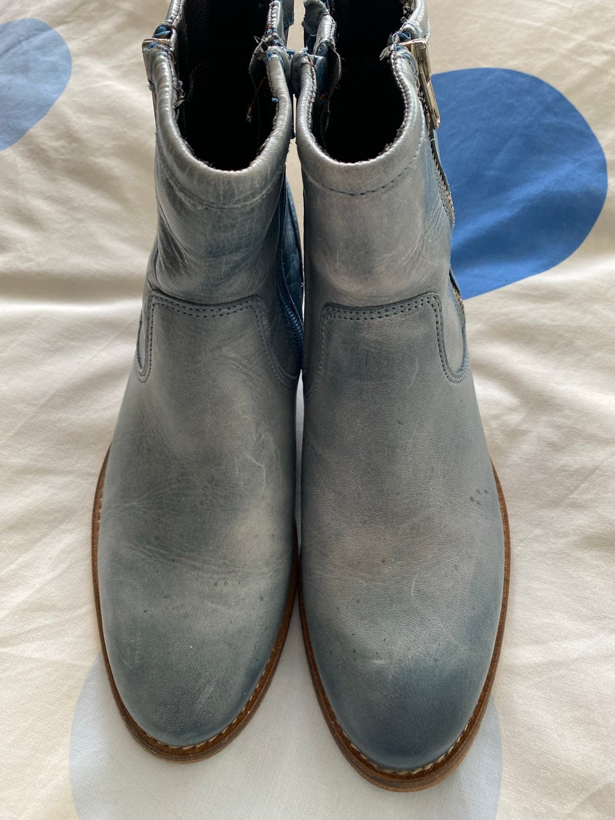 Ann Rocks lichtblauwe leren enkellaarzen, maat 38, Ophalen of Verzenden, Nieuw, Blauw, Lage of Enkellaarzen