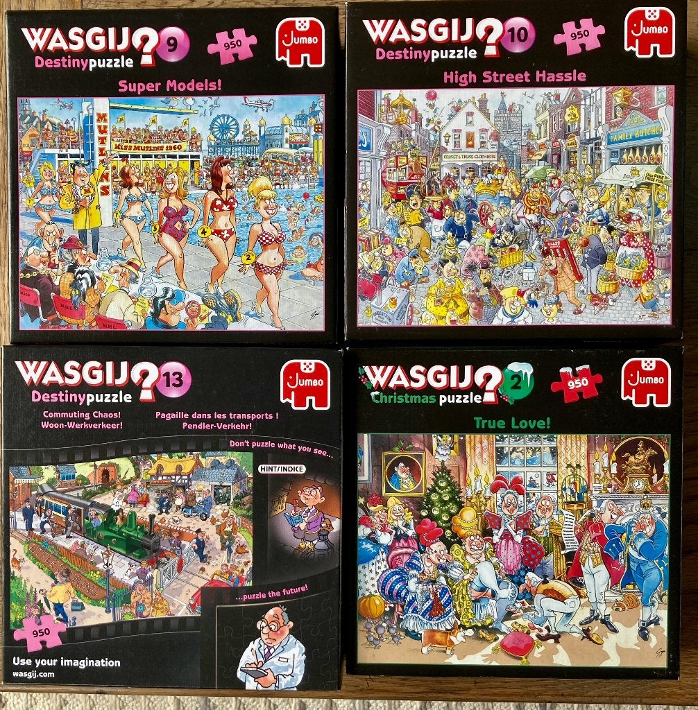 Wasgij? puzzels, 4 stuks., Hobby en Vrije tijd, Denksport en Puzzels, Ophalen of Verzenden, 500 t/m 1500 stukjes, Zo goed als nieuw
