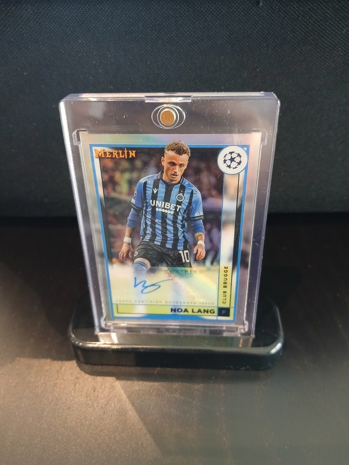 Noa Lang Club Brugge gesigneerde kaart in mooie houder, Ophalen of Verzenden, Nieuw, Buitenlandse clubs
