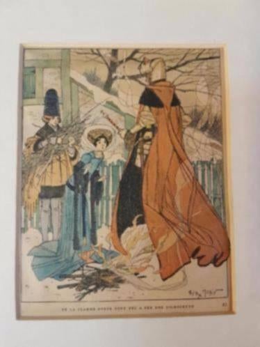 Gravure Les douze filles de la Reine Mab Henri Morin 1920, Antiek en Kunst, Ophalen
