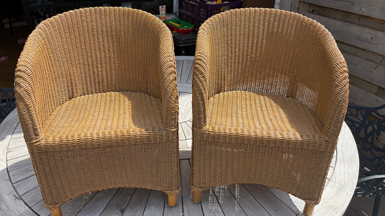 2 Lloyd Loom kinderstoelen van Liaan, Huis en Inrichting, Stoelen, Ophalen, Gebruikt, Twee, Bruin