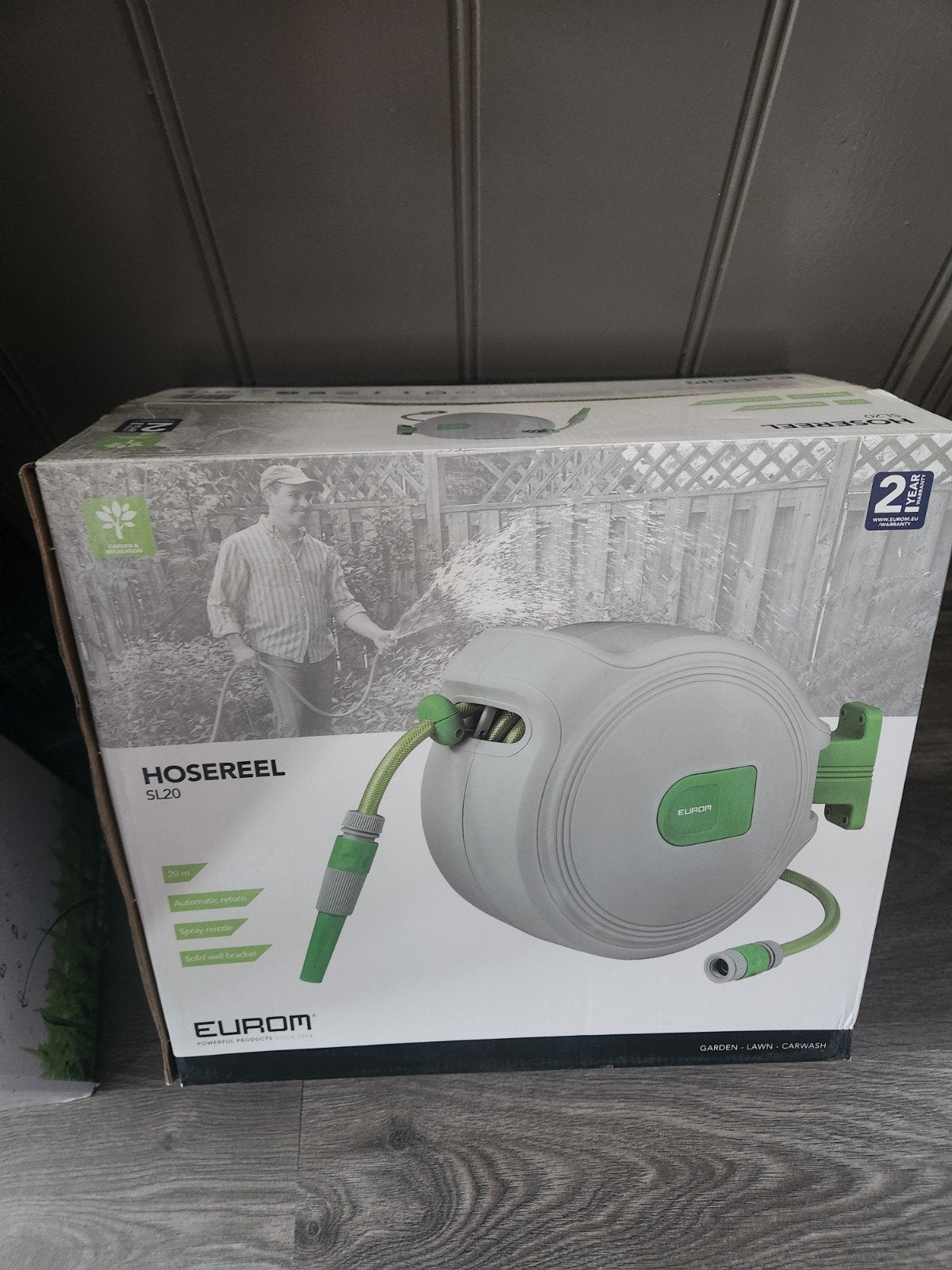 Eurom HOSEREEL SL20 Automatische Tuinslanghaspel 20m Nieuw, Tuin en Terras, Ophalen of Verzenden